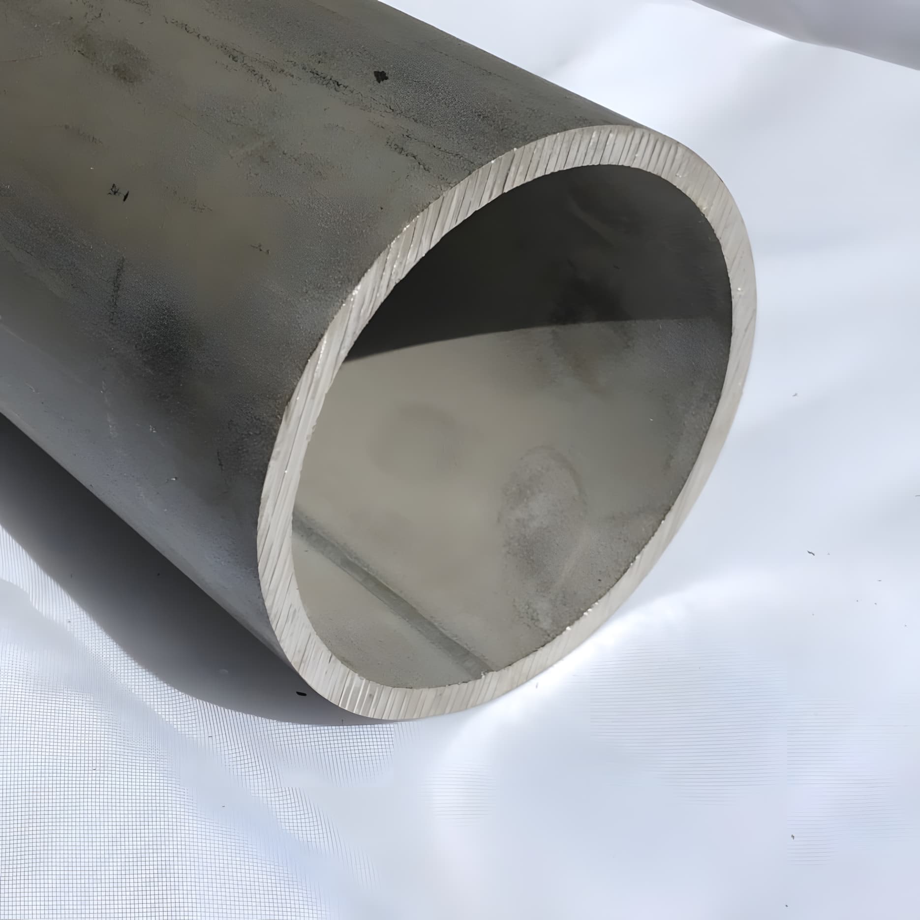 Apilamiento de tuberías de acero galvanizado, aseguradas con bandas azules, listas para su distribución, destacando la logística eficiente y la calidad duradera del producto.